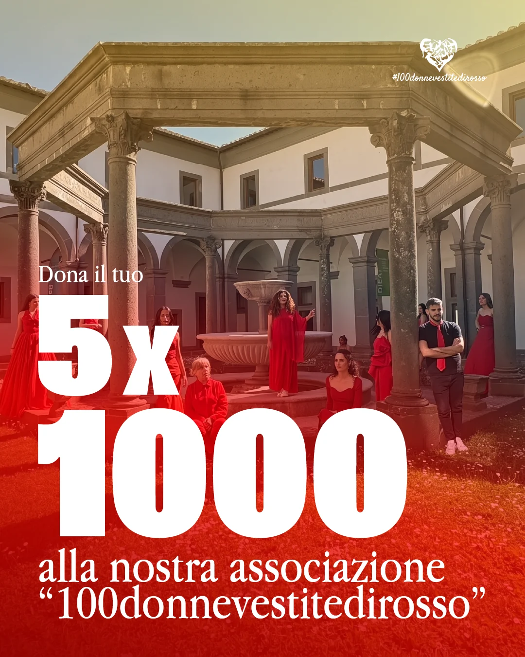 100 donne vestite di rosso — campagna 5 per mille