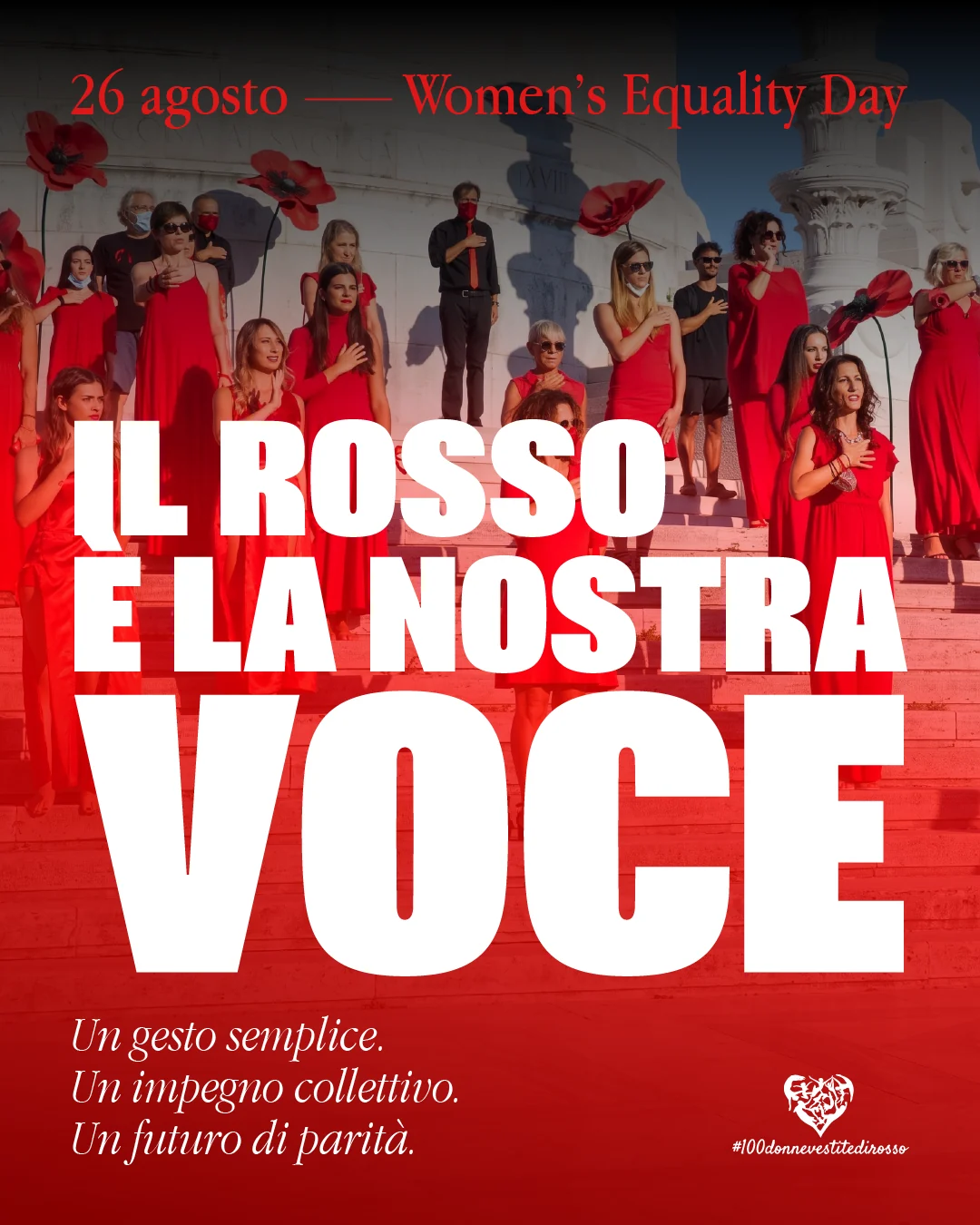 100 donne vestite di rosso — Il rosso è la nostra voce