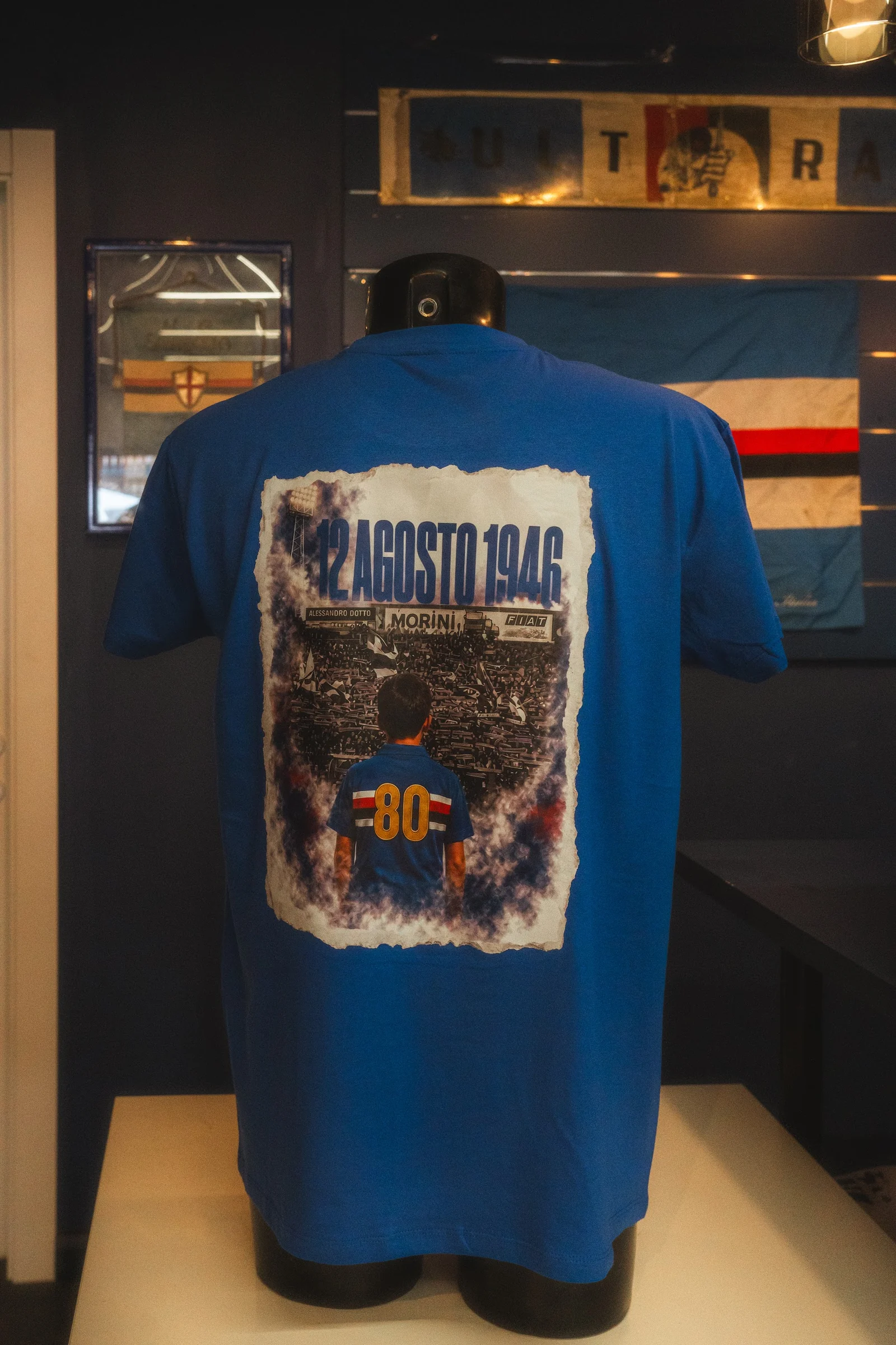 Museo Samp Doria — la t-shirt celebrativa in esposizione
