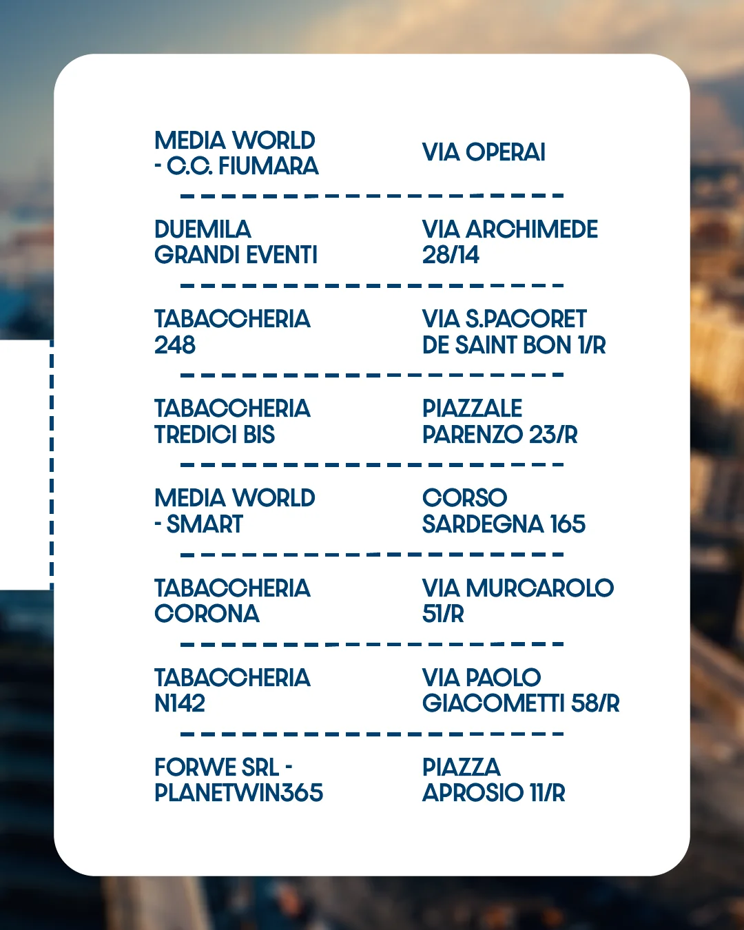 Officina 1946 — la lista dei punti vendita