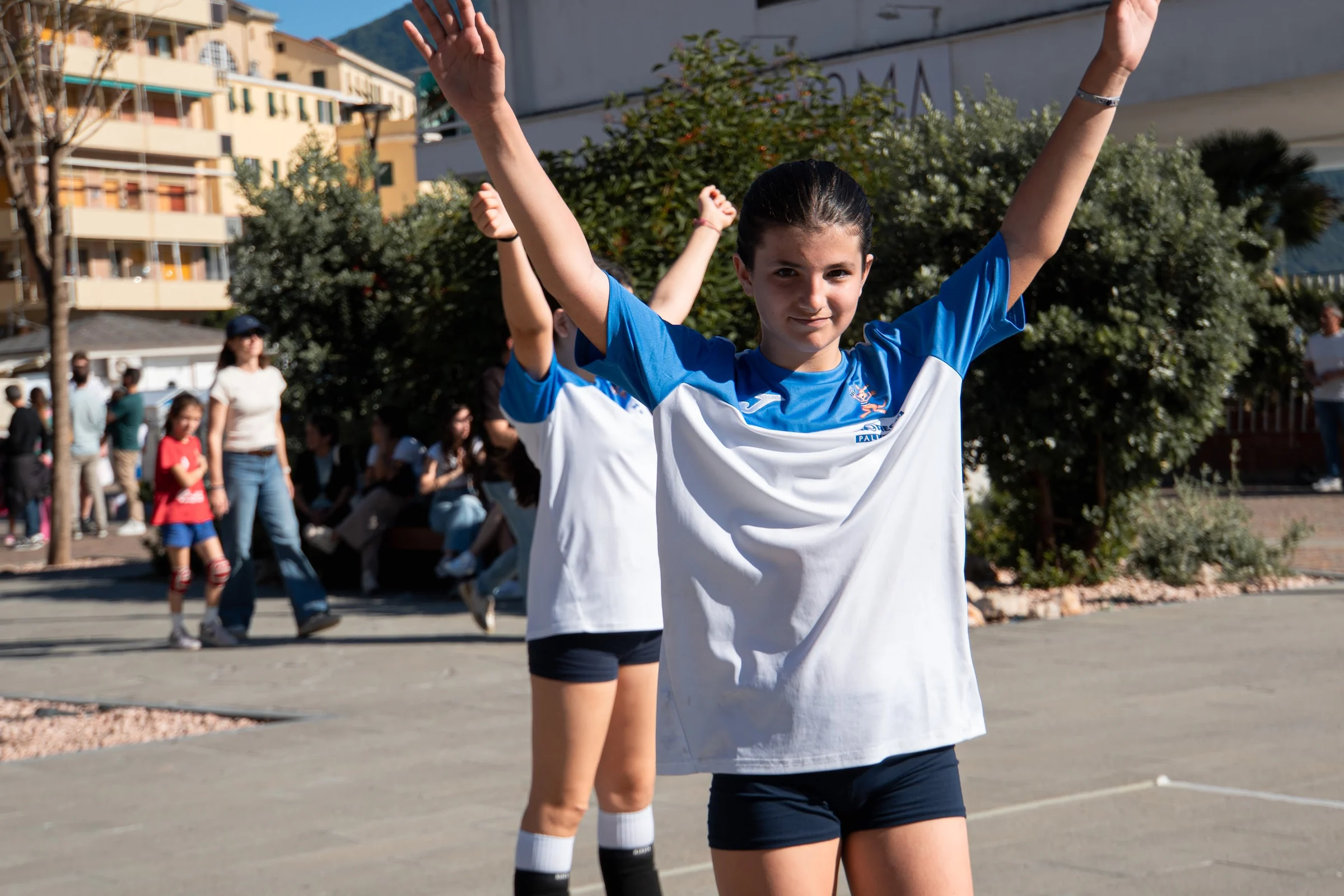Pro Recco Pallavolo — esultanza al Grand Prix in piazza