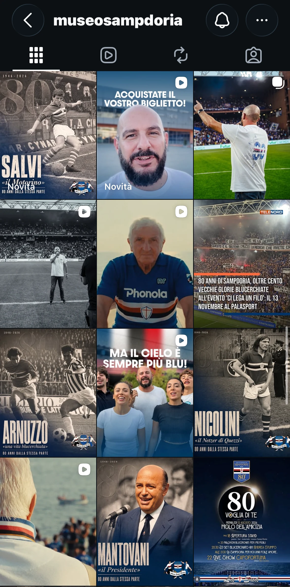 Il feed Instagram di @museosampdoria