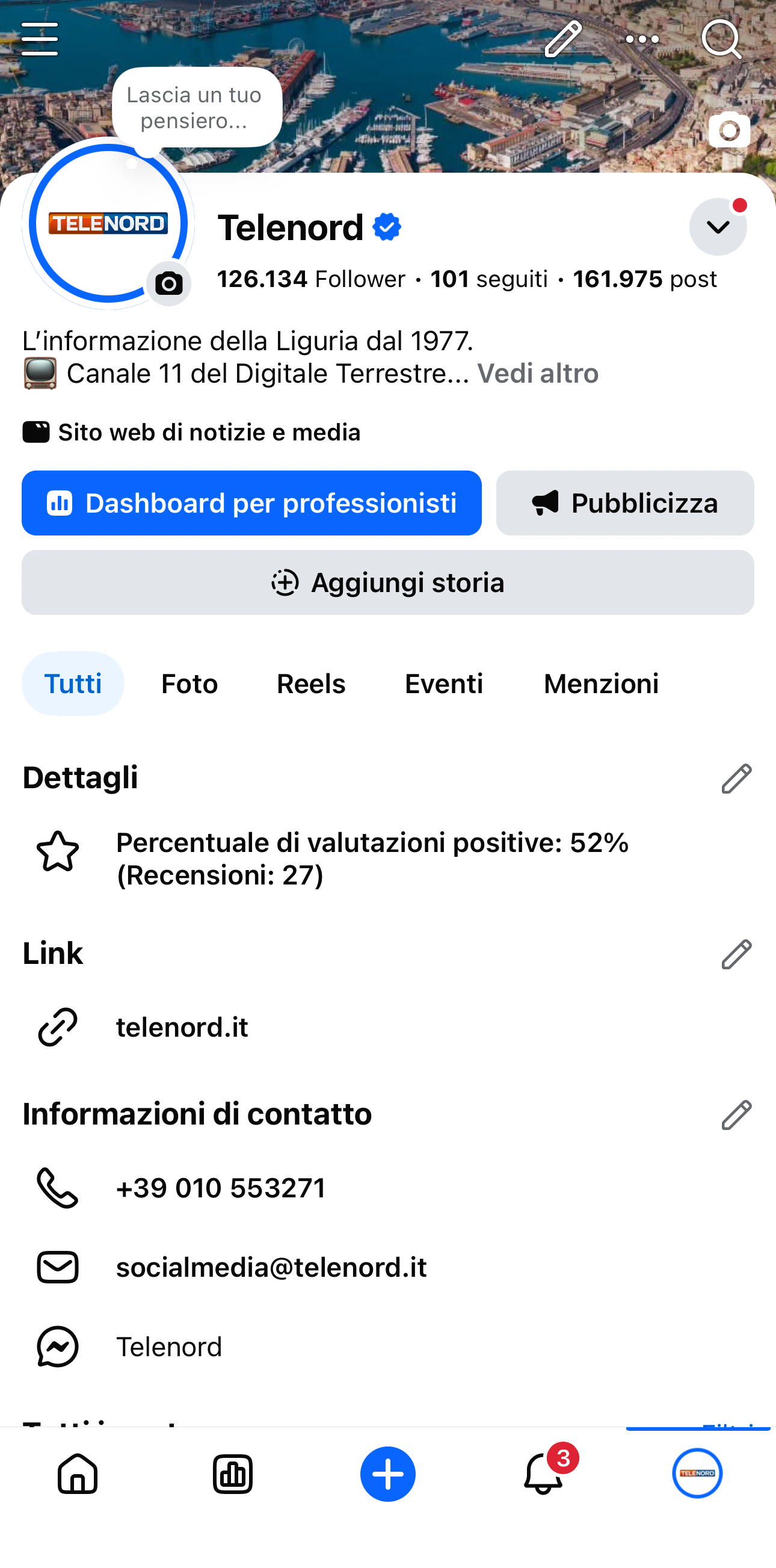 Pagina Telenord — Dopo (Facebook)