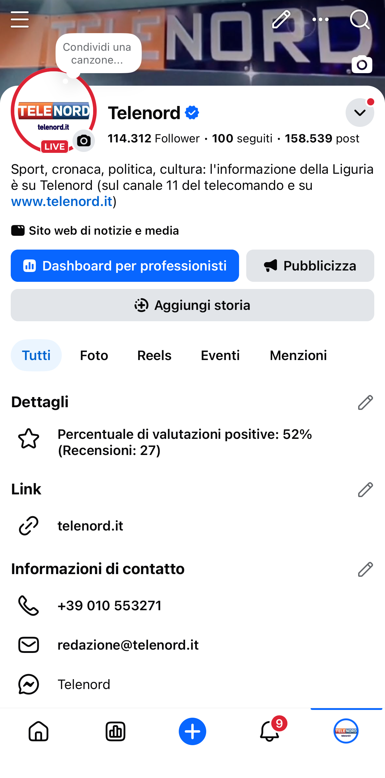 Pagina Telenord — Prima (Facebook)