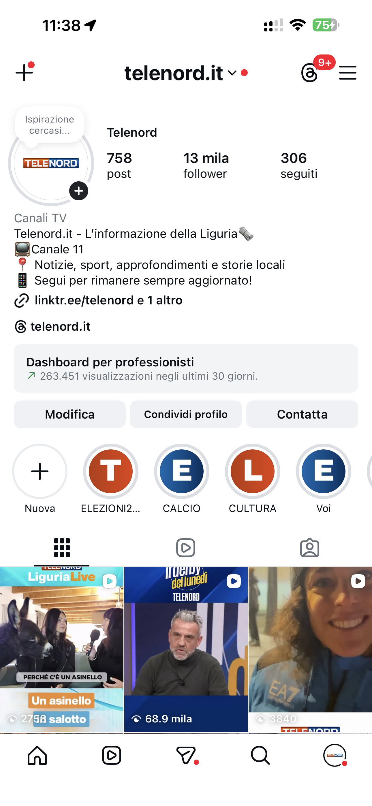 Telenord Instagram — Prima